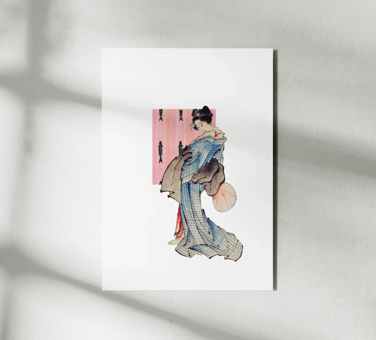 Grid and Grace: Kimono | Press Play Art Print Collage forex plate by Press Play Art Prints