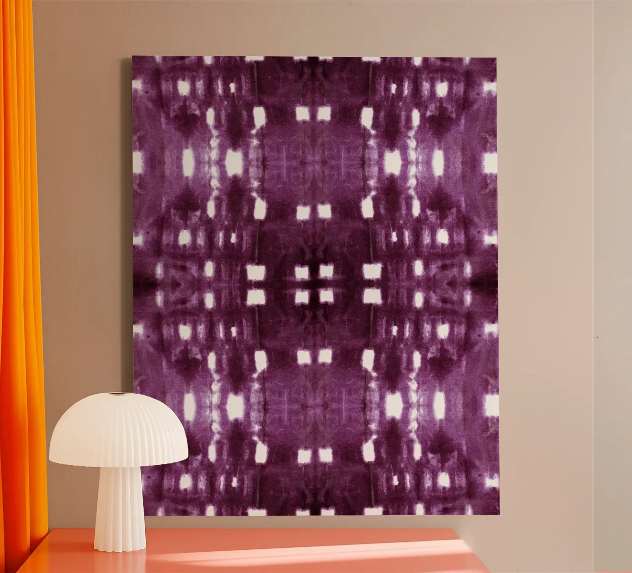Borgogna Shibori City tela con Cornice a cassetta da Nina May Design Studio