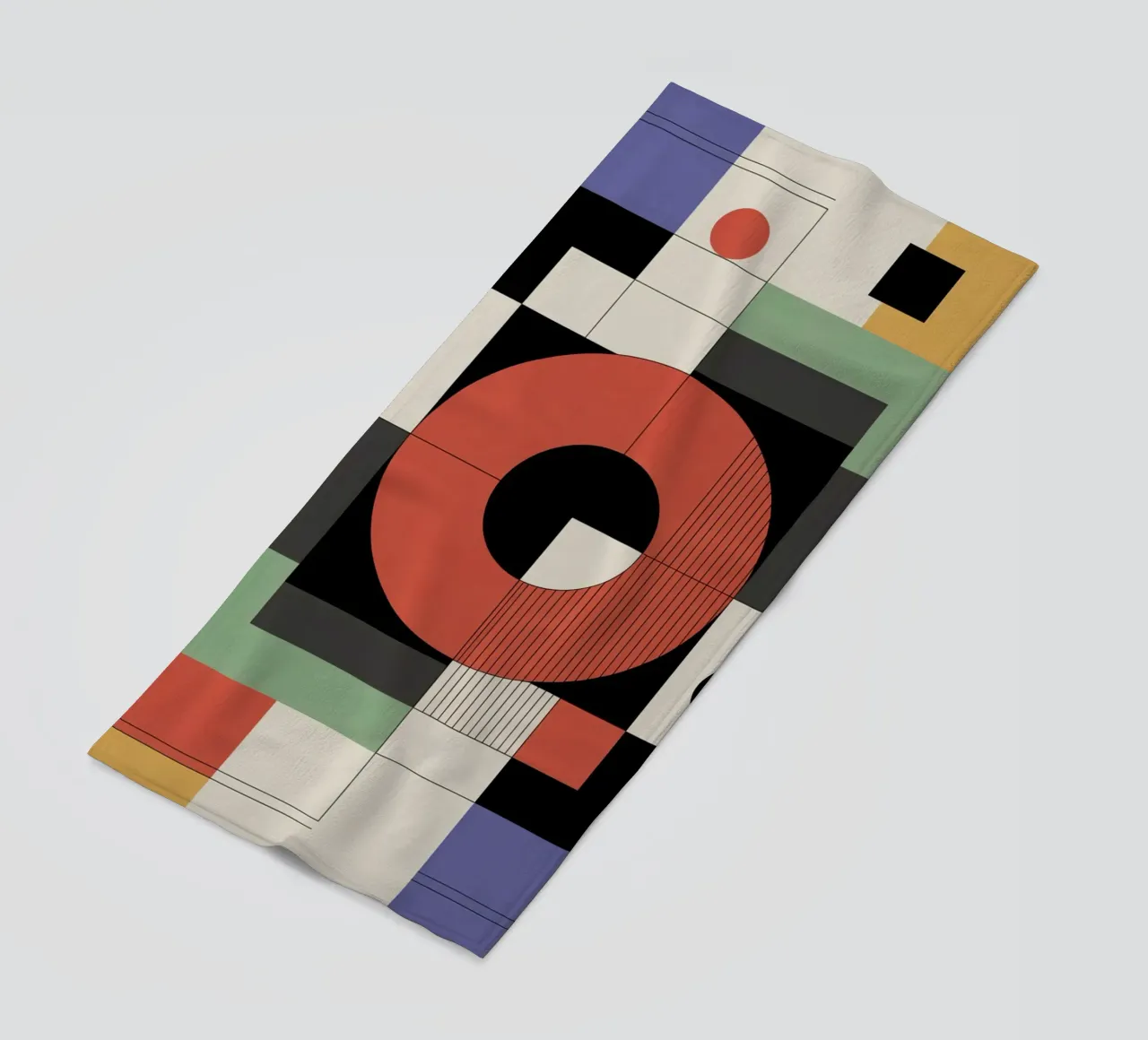 Astratto moderno di metà secolo in un sorprendente stile geometrico telo mare da THE MOTIVATED TYPE