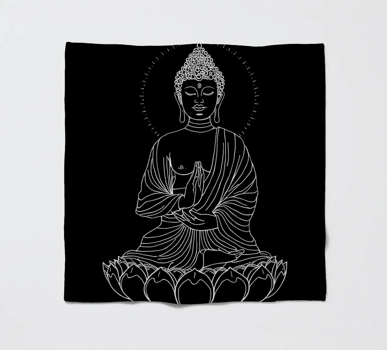 Buddha Schwarz Weiß fleece blanket by kosinsart.gallery