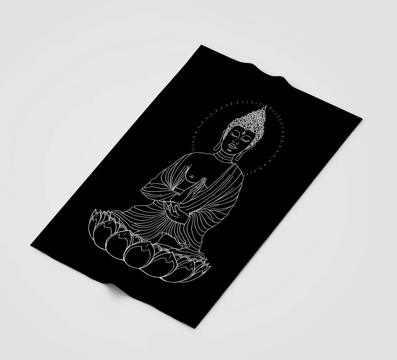 Buddha Schwarz Weiß fleece blanket by kosinsart.gallery