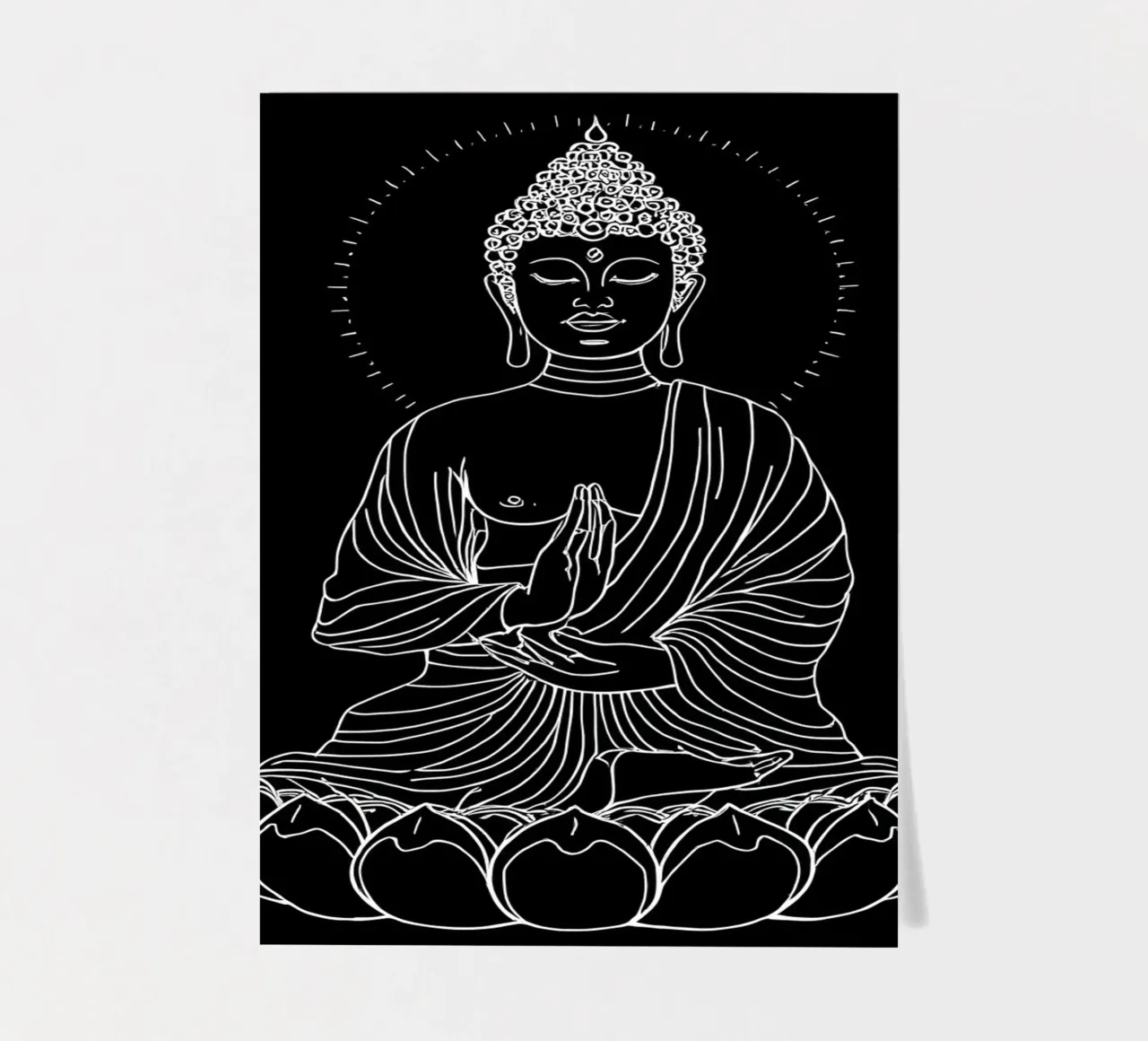 Buddha Schwarz Weiß sticker sheet by kosinsart.gallery