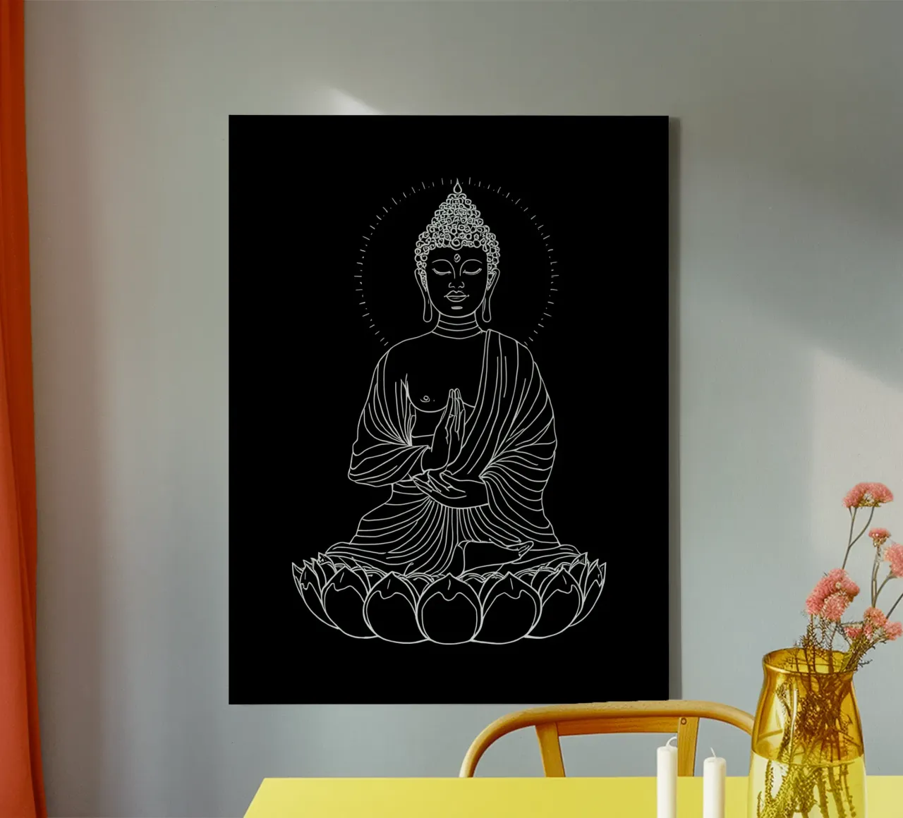 Buddha Schwarz Weiß tela da kosinsart.gallery