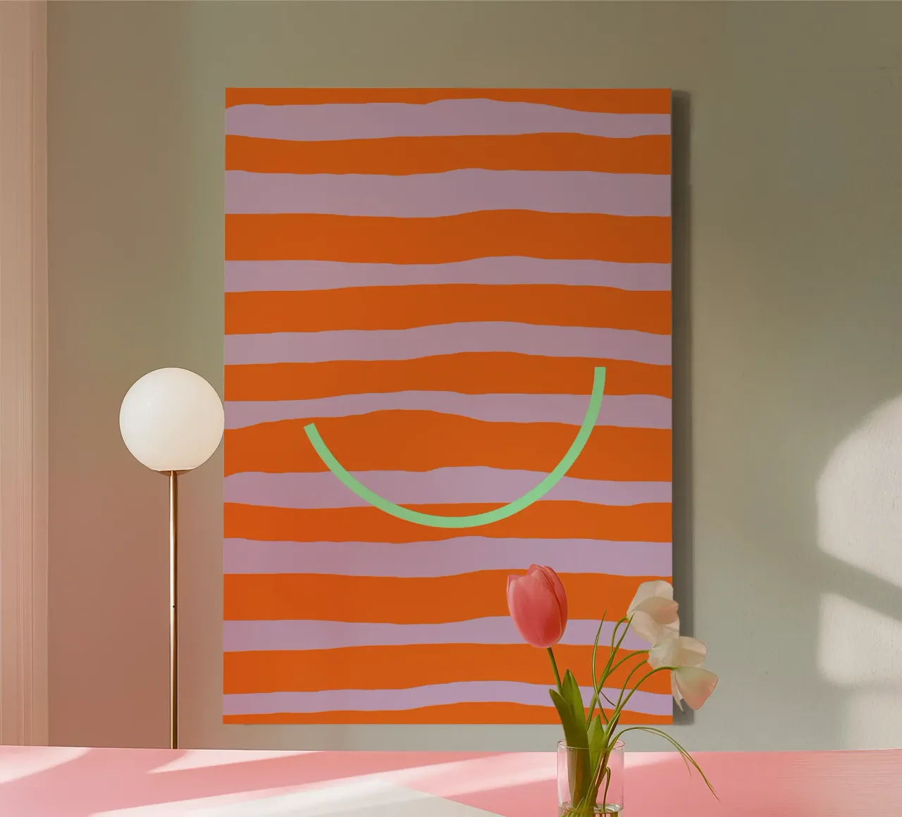 green smile. (how beautiful you are:) canvas met Baklijst van FRICKE DESIGN