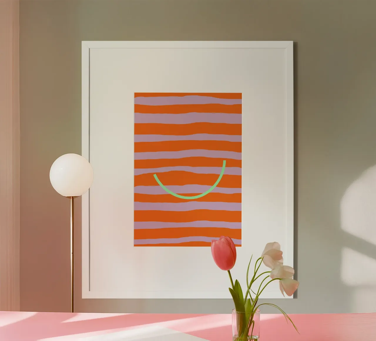 green smile. (how beautiful you are:) poster con telaio in legno da FRICKE DESIGN