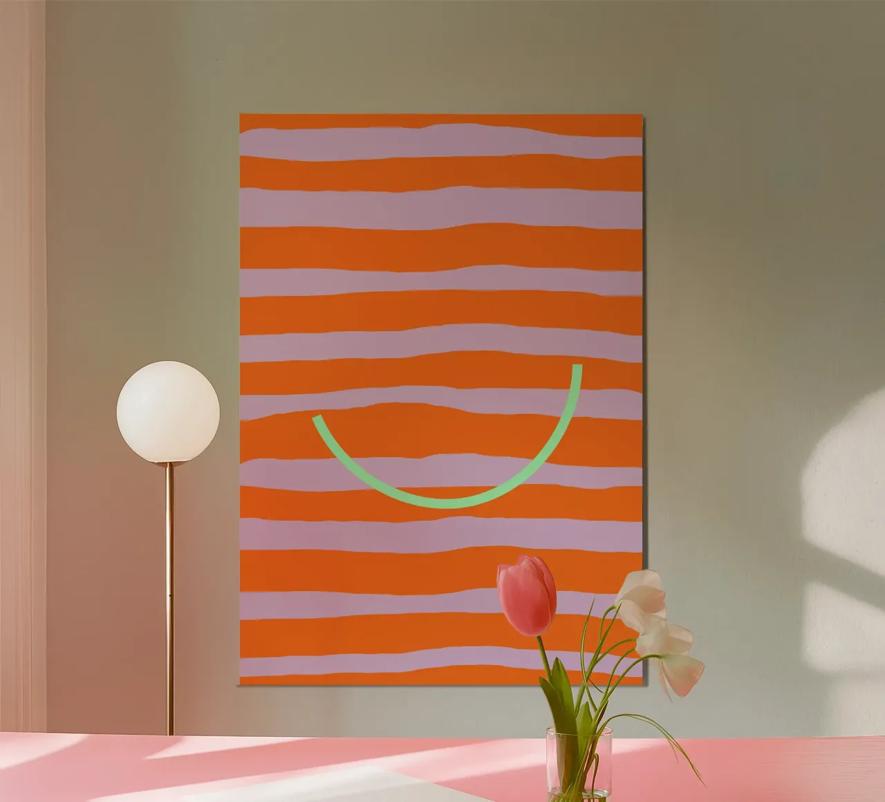 green smile. (how beautiful you are:) poster con telaio in legno da FRICKE DESIGN