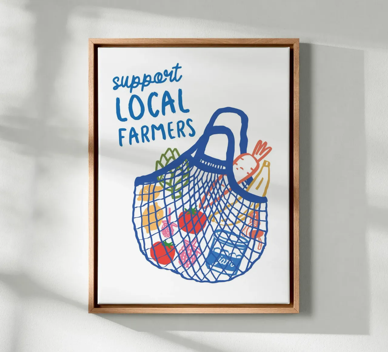 Support Local Farmers tela con Cornice a cassetta da ramosashop