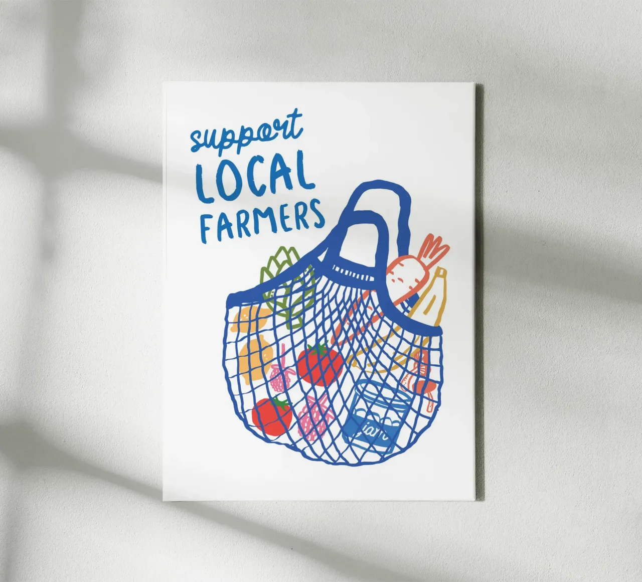 Support Local Farmers tela con Cornice a cassetta da ramosashop