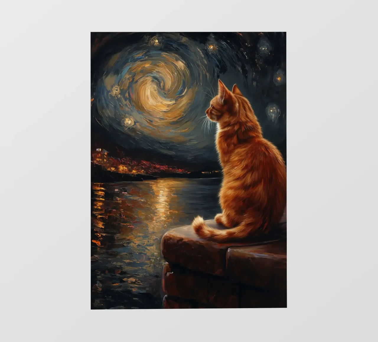 Gatto Notte Stellata telo in pvc da Fleur de Lys