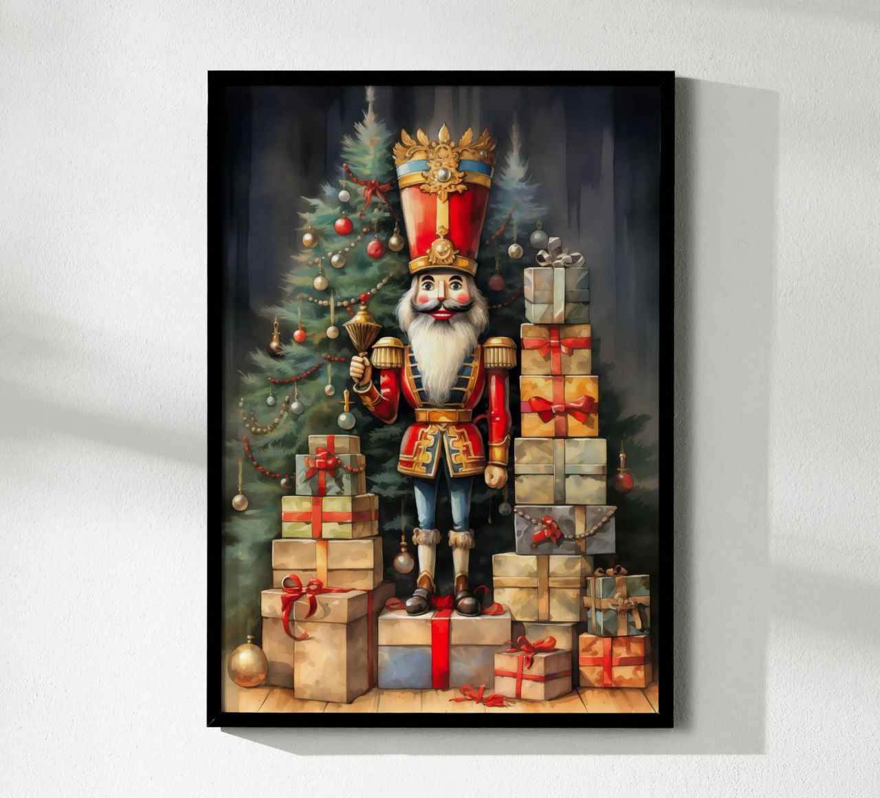 Kerst Notenkraker poster met houten frame van Fleur de Lys