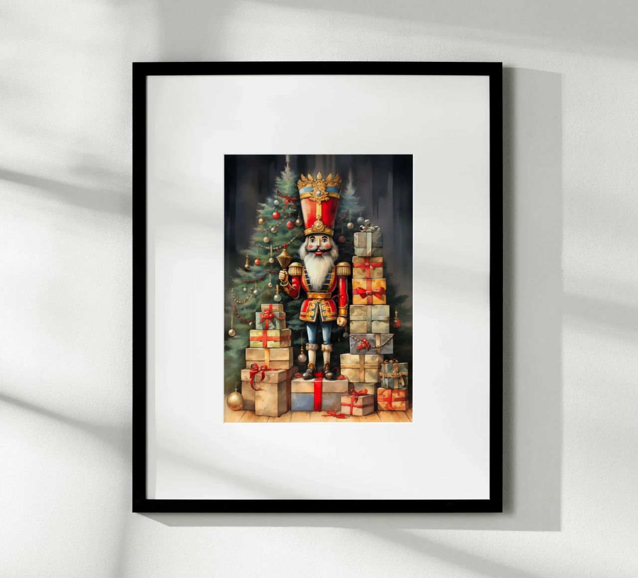 Kerst Notenkraker poster met houten frame van Fleur de Lys