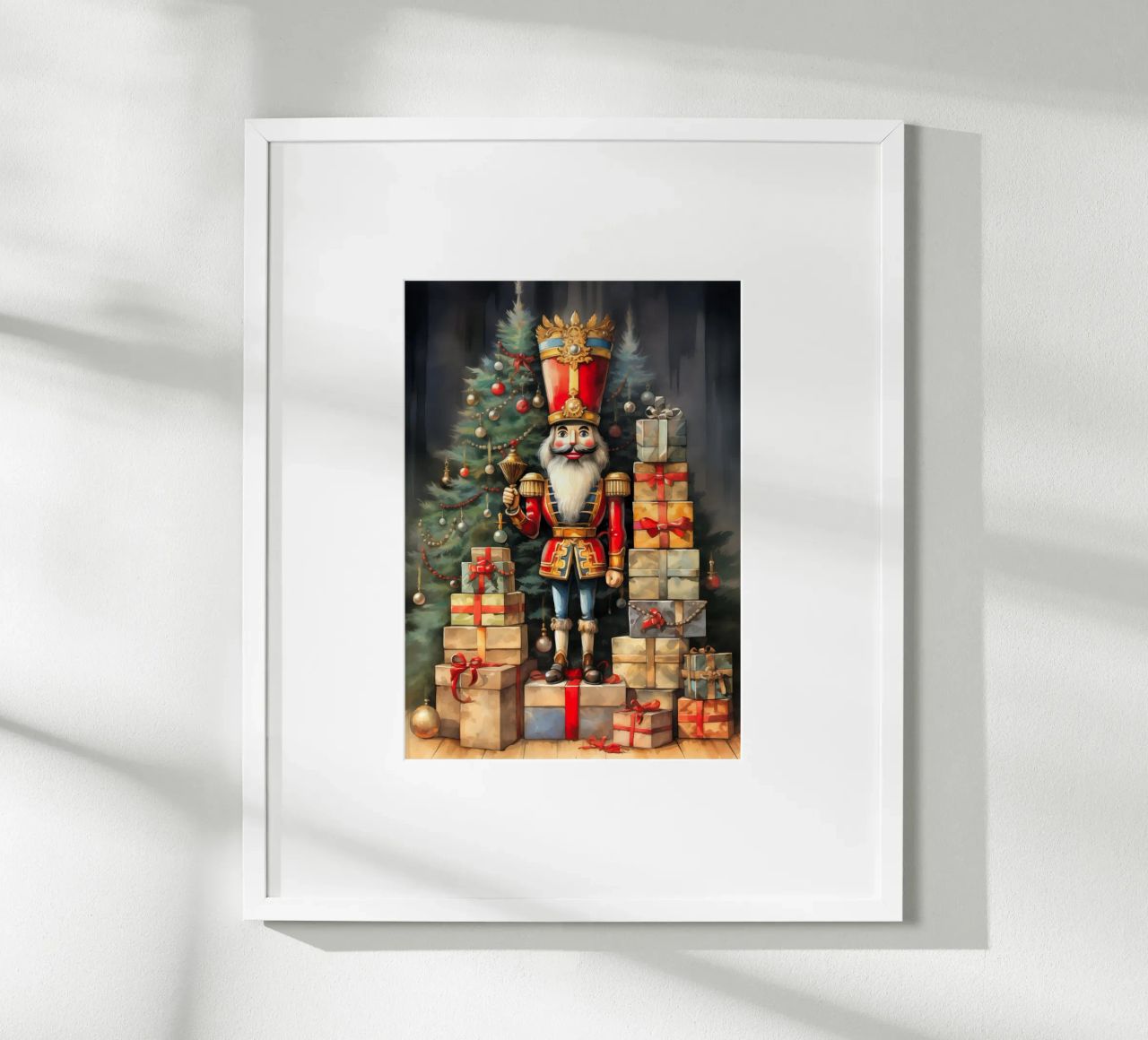 Kerst Notenkraker poster met houten frame van Fleur de Lys