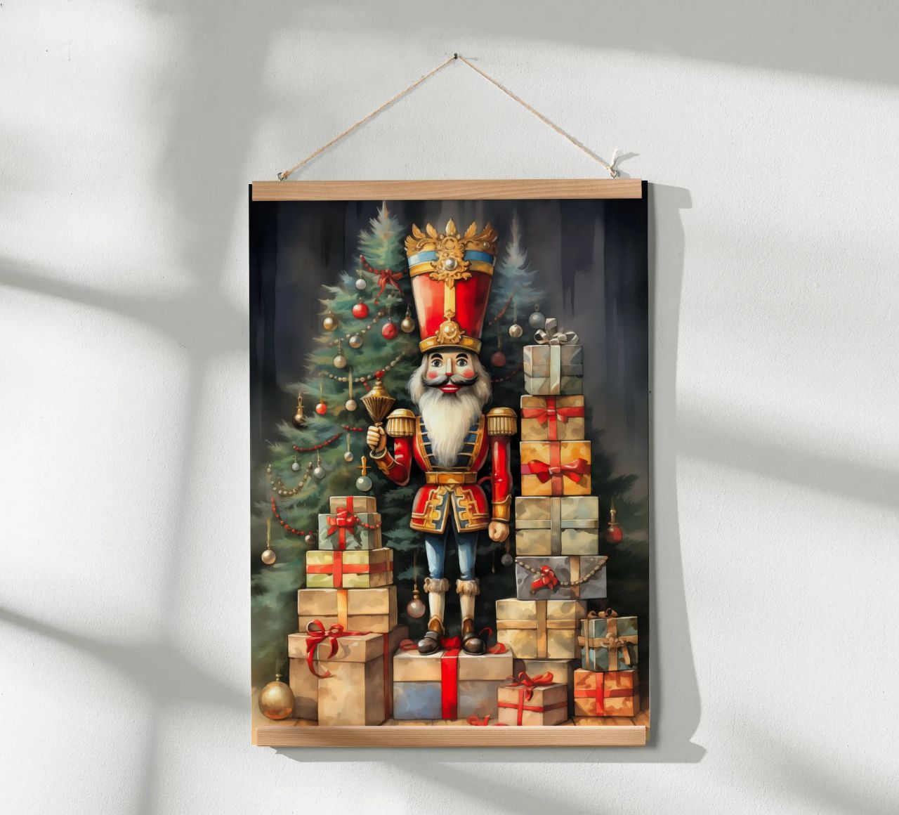 Kerst Notenkraker poster met houten frame van Fleur de Lys