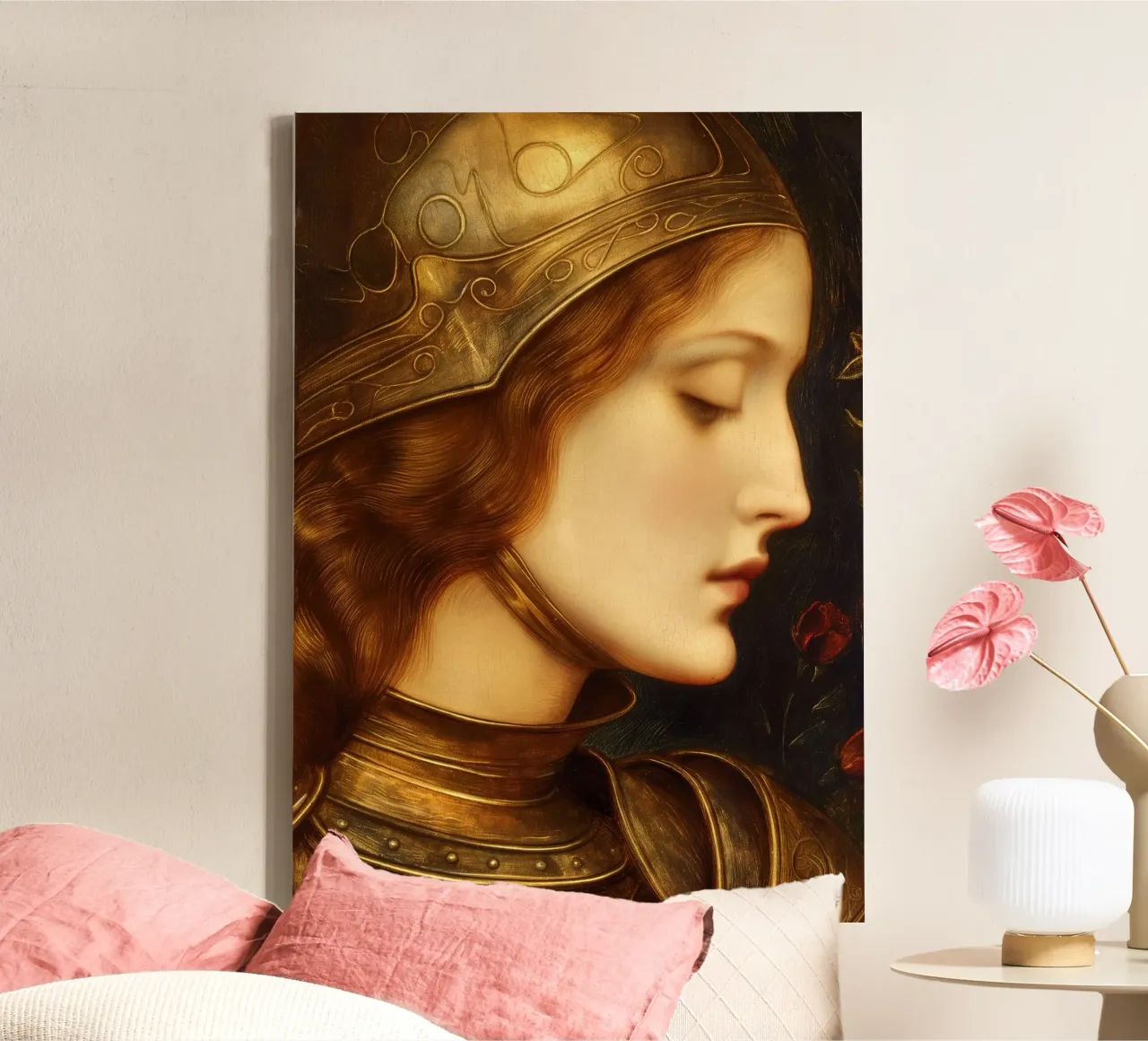 Joan of Arc canvas with Floater frame by Fleur de Lys
