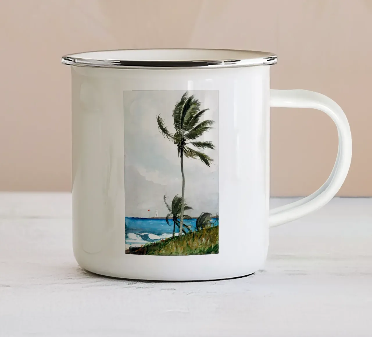 Palm Tree, Nassau tazza in smalto da vintageshop