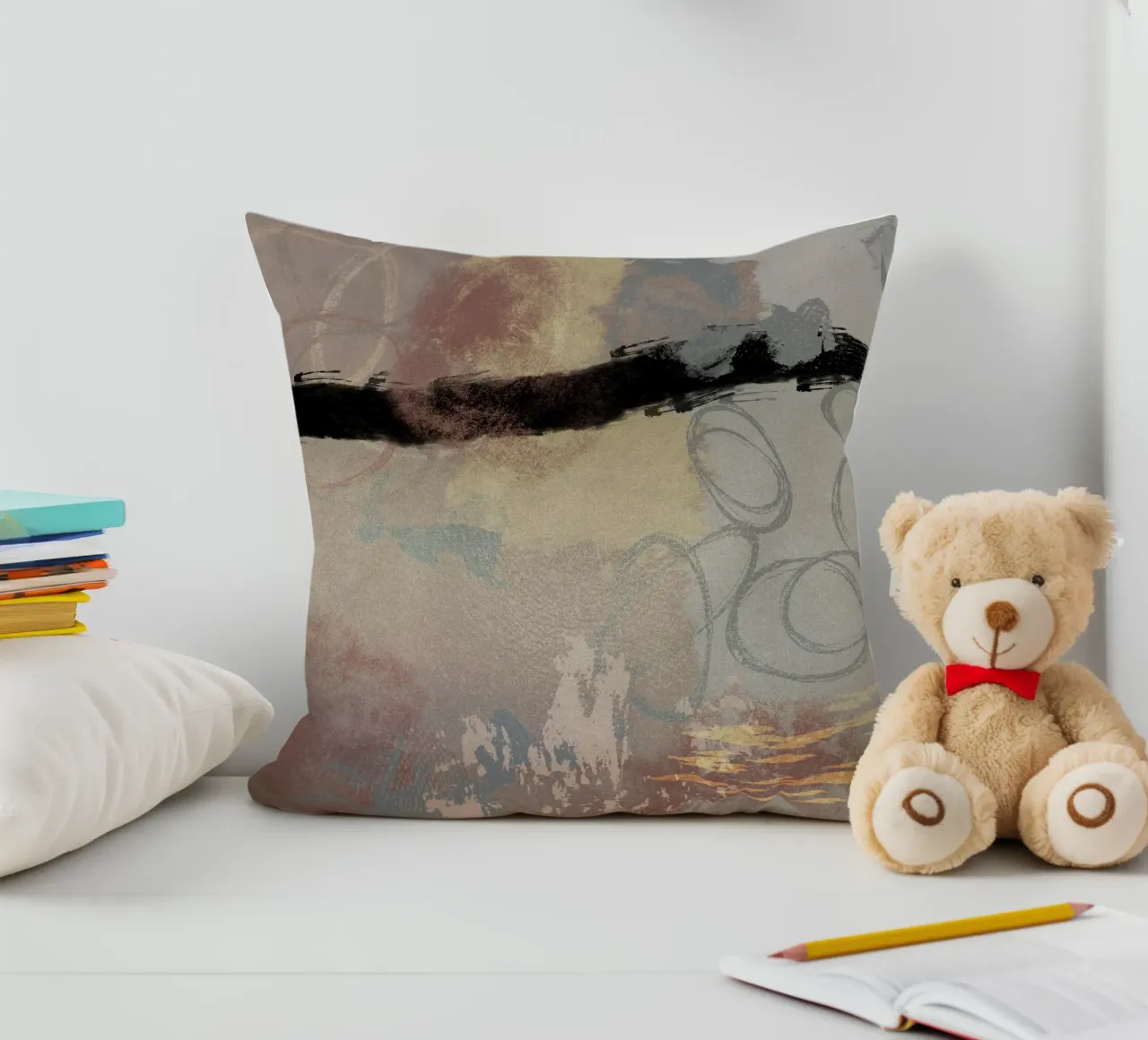 Modern abstract in soft colors cuscino da Imaginative