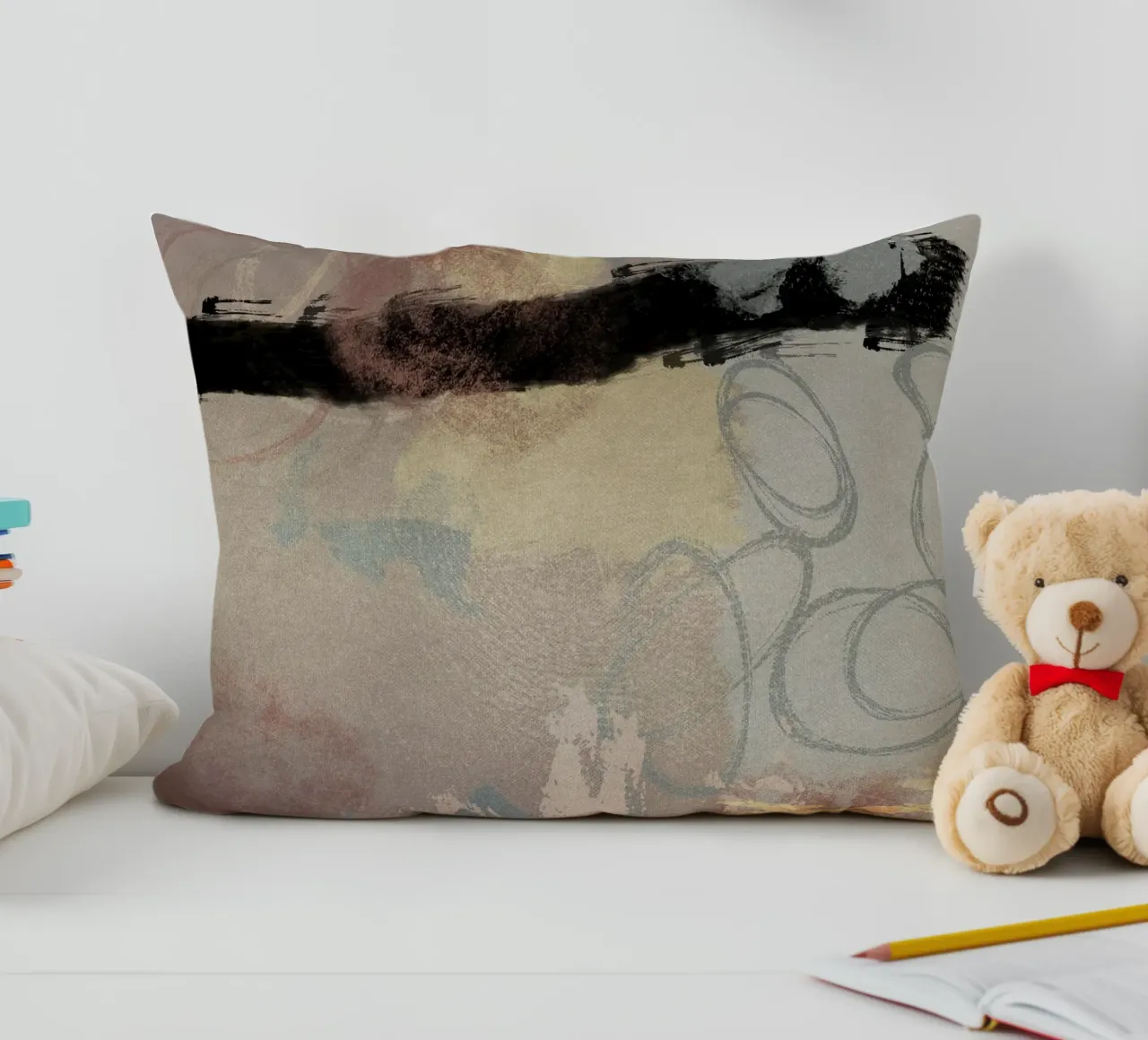 Modern abstract in soft colors cuscino da Imaginative