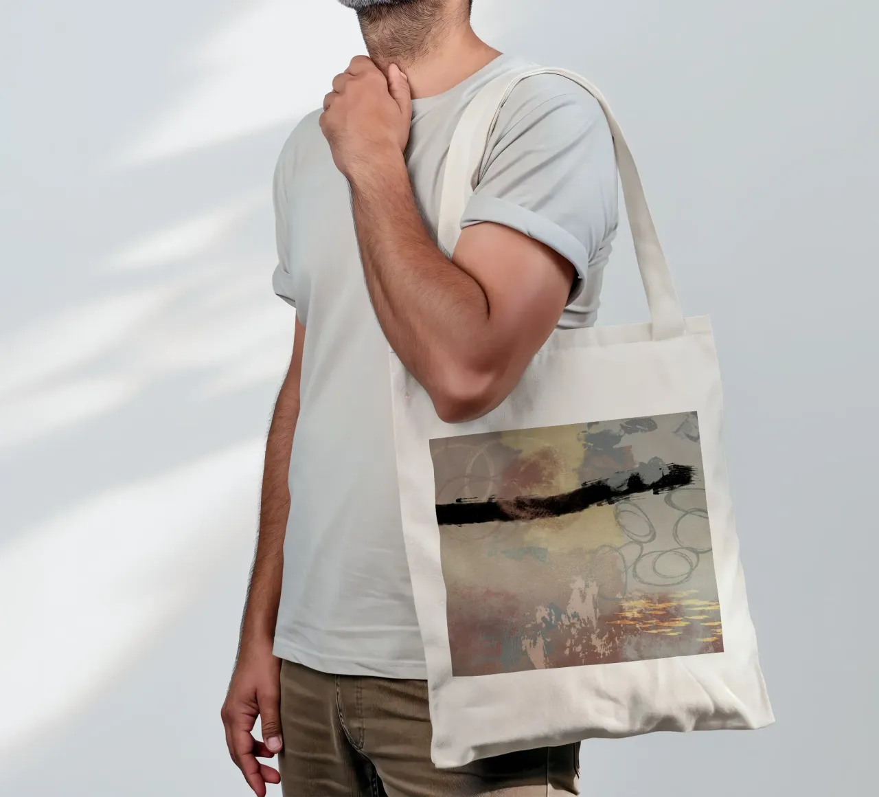 Modern abstract in soft colors borsa in juta da Imaginative