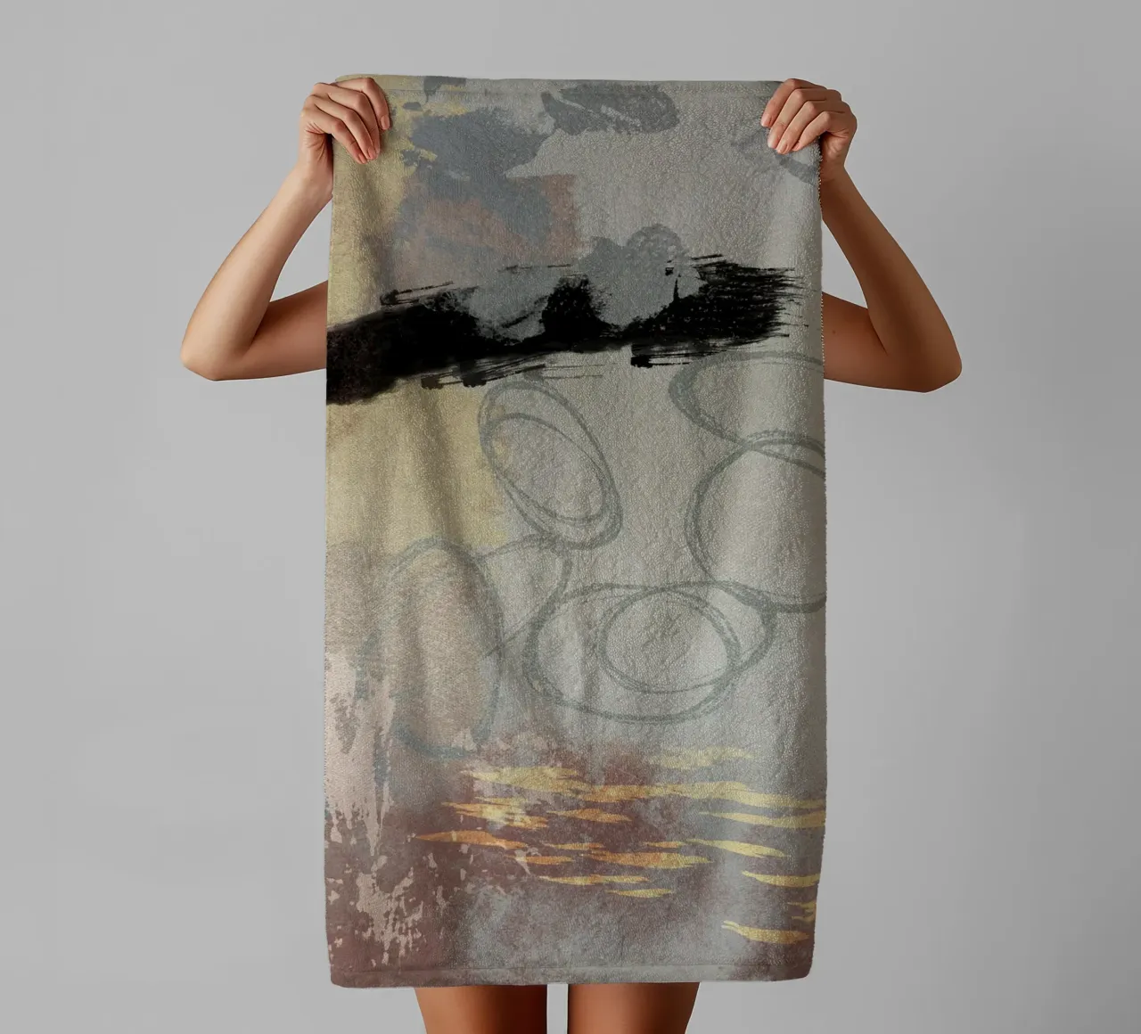 Modern abstract in soft colors towel by Imaginative