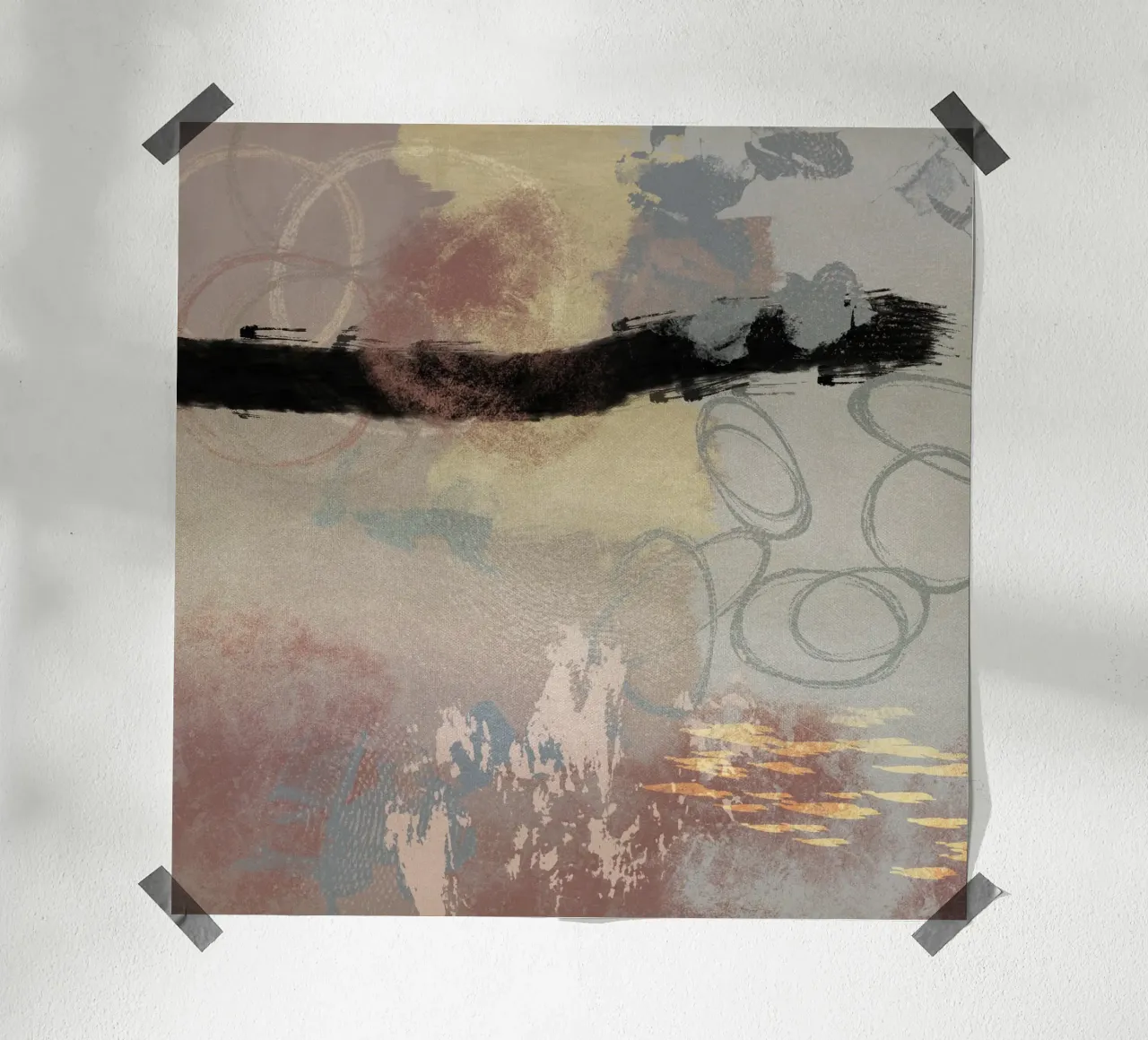 Modern abstract in soft colors poster da Imaginative