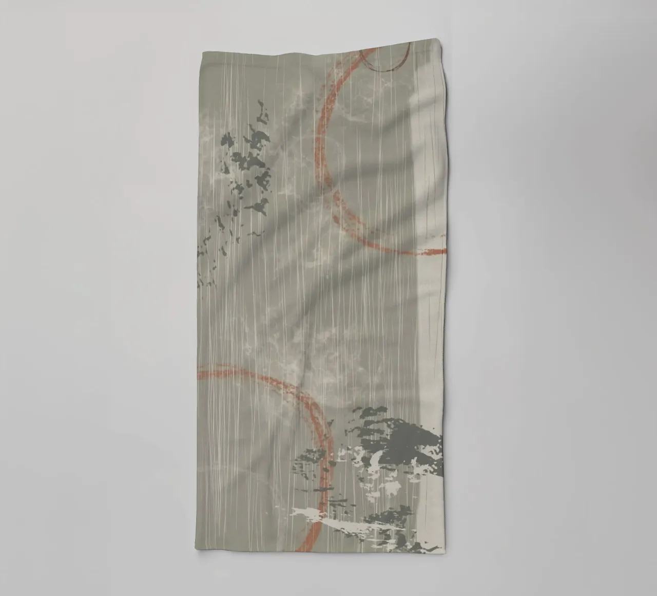 Modern rounded shapes and lines in soft earthy colors towel by Imaginative