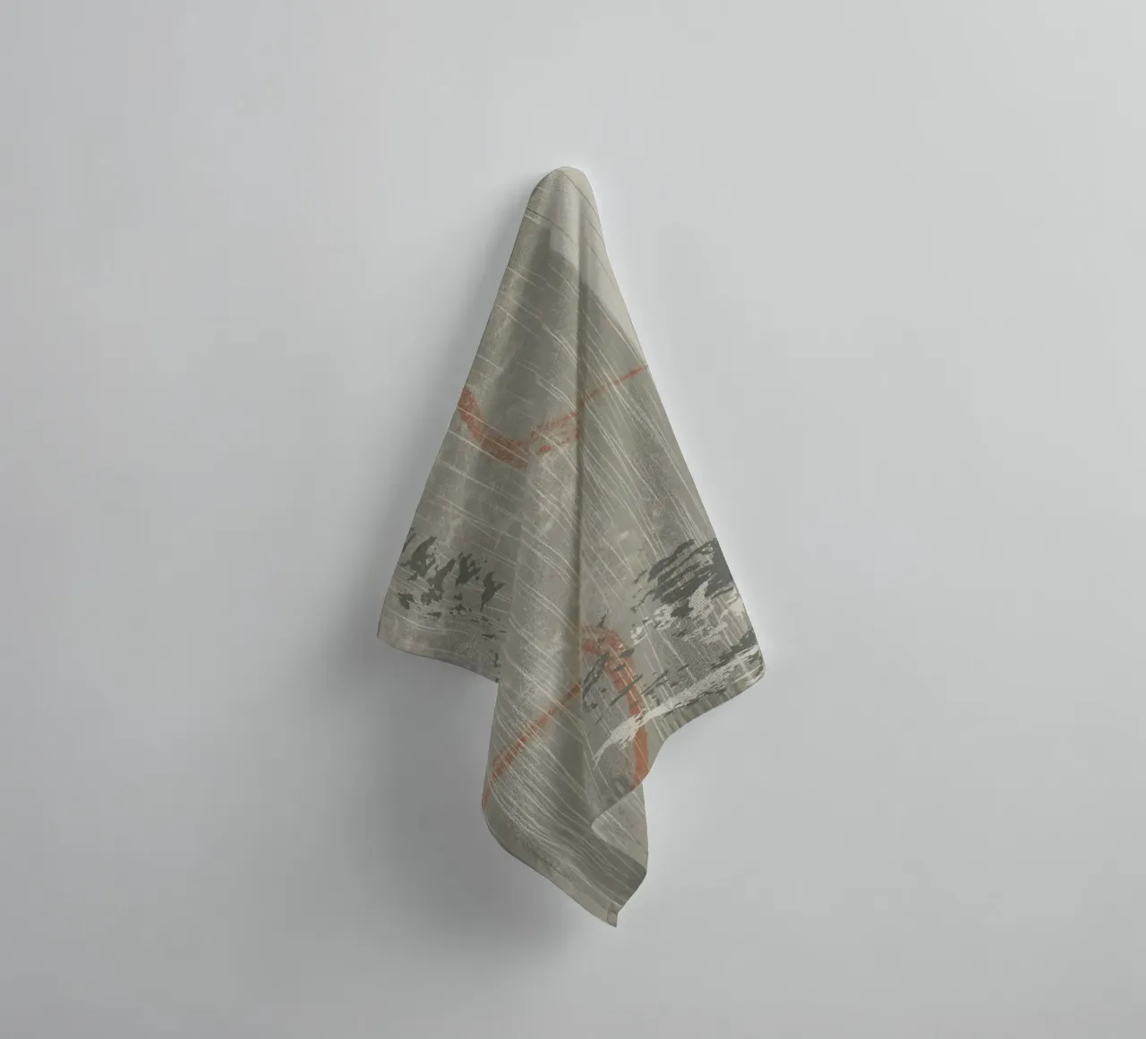 Modern rounded shapes and lines in soft earthy colors towel by Imaginative