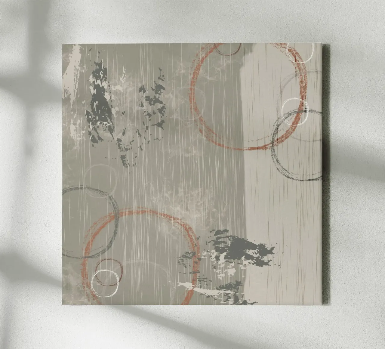 Modern rounded shapes and lines in soft earthy colors canvas by Imaginative