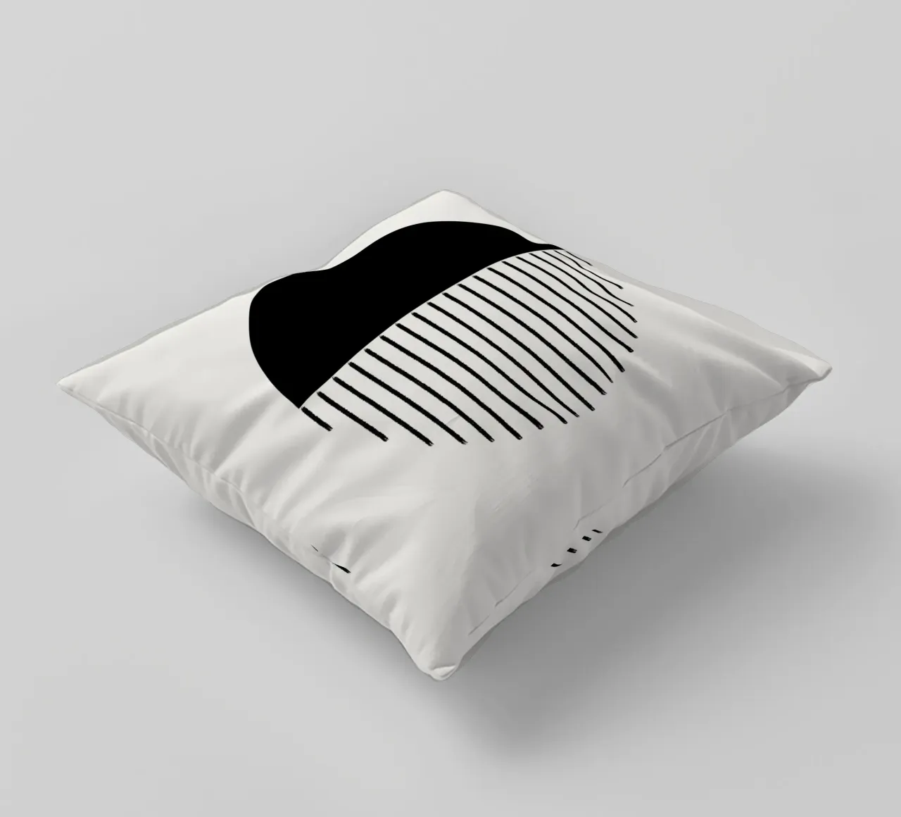 Minimalist geometric artwork with lines and circles in black cuscino da Imaginative