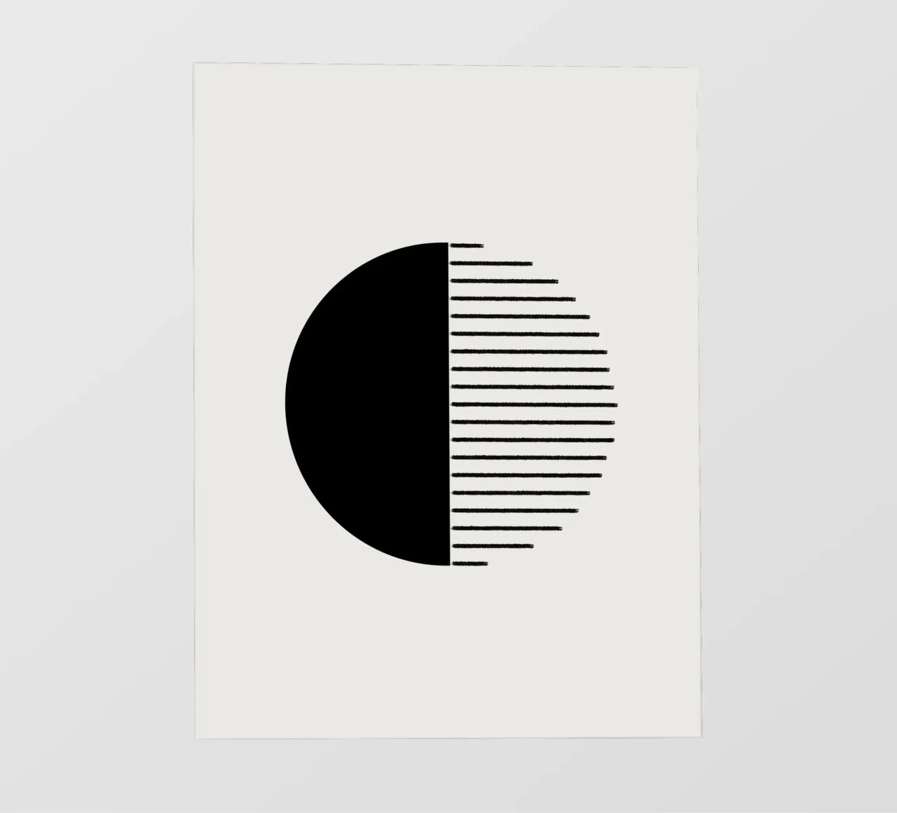 Minimalist geometric artwork with lines and circles in black telo in pvc da Imaginative