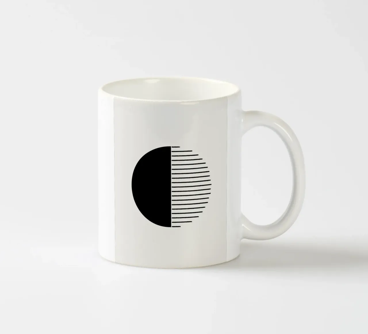 Minimalist geometric artwork with lines and circles in black keramische mok van Imaginative