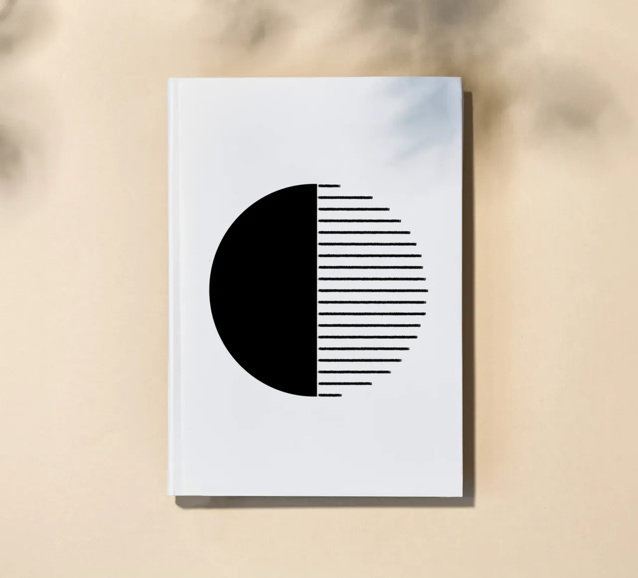 Minimalist geometric artwork with lines and circles in black carnet de notes de Imaginative