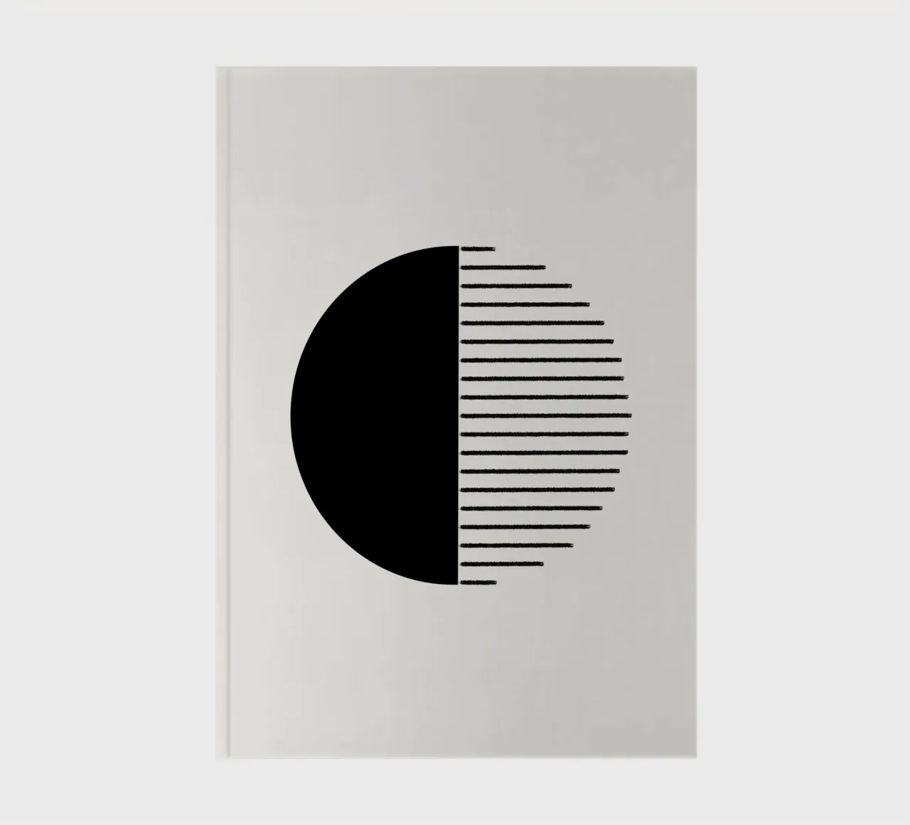 Minimalist geometric artwork with lines and circles in black carnet de notes de Imaginative