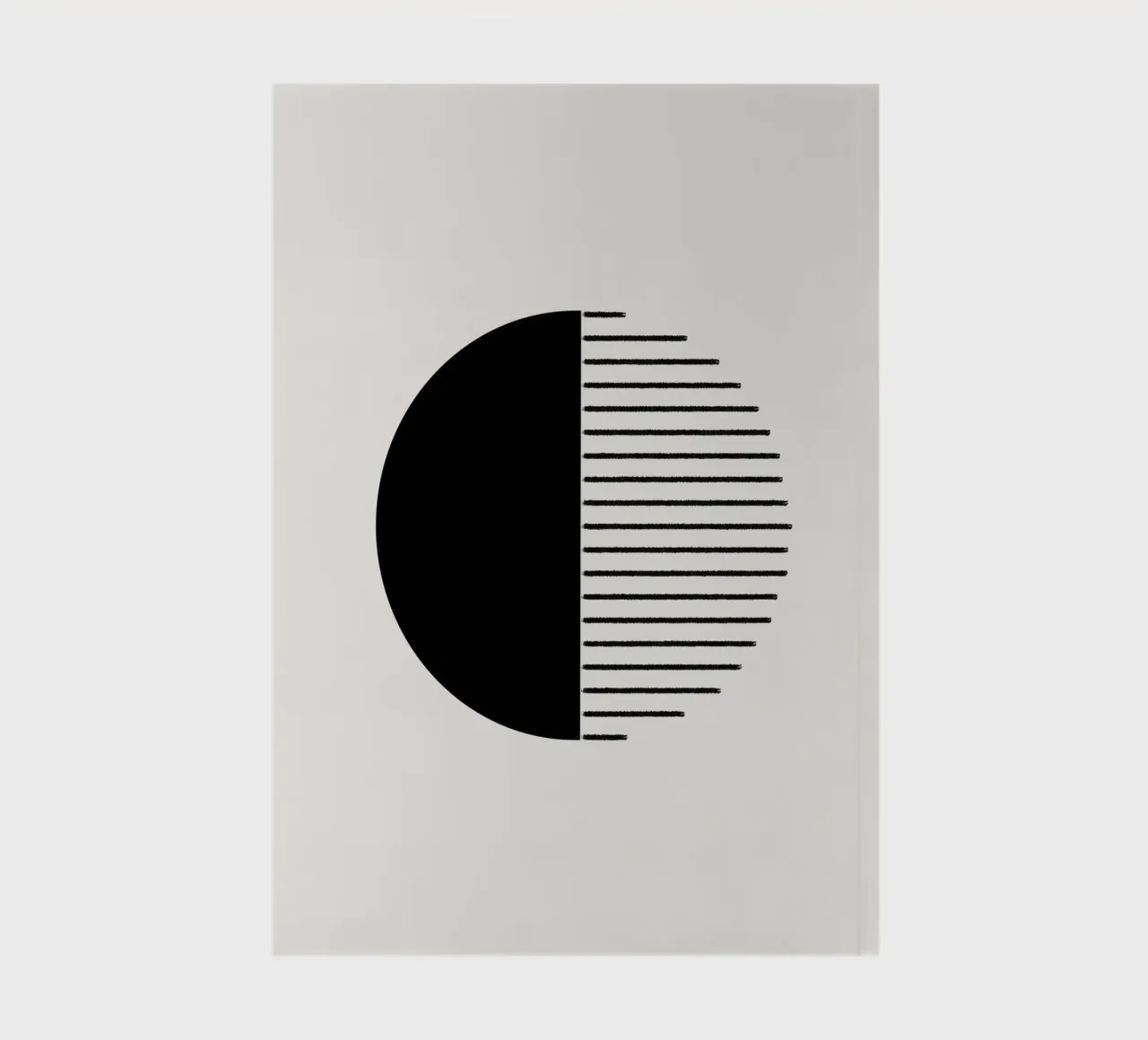 Minimalist geometric artwork with lines and circles in black carnet de notes de Imaginative