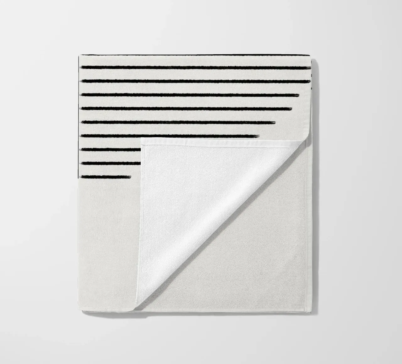 Minimalist geometric artwork with lines and circles in black telo mare da Imaginative