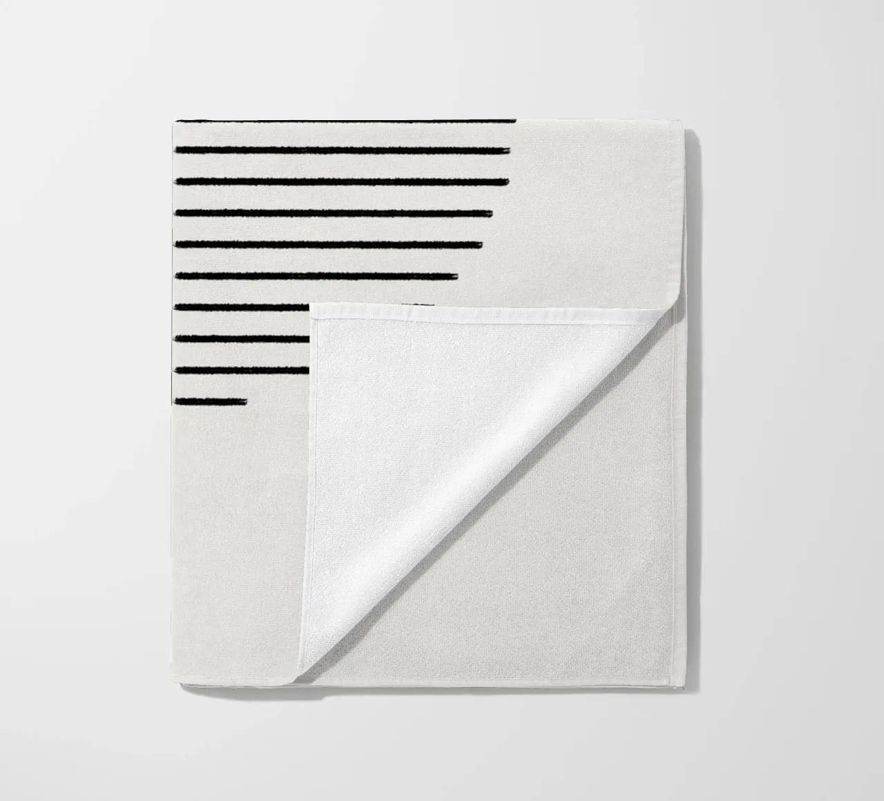 Minimalist geometric artwork with lines and circles in black telo mare da Imaginative