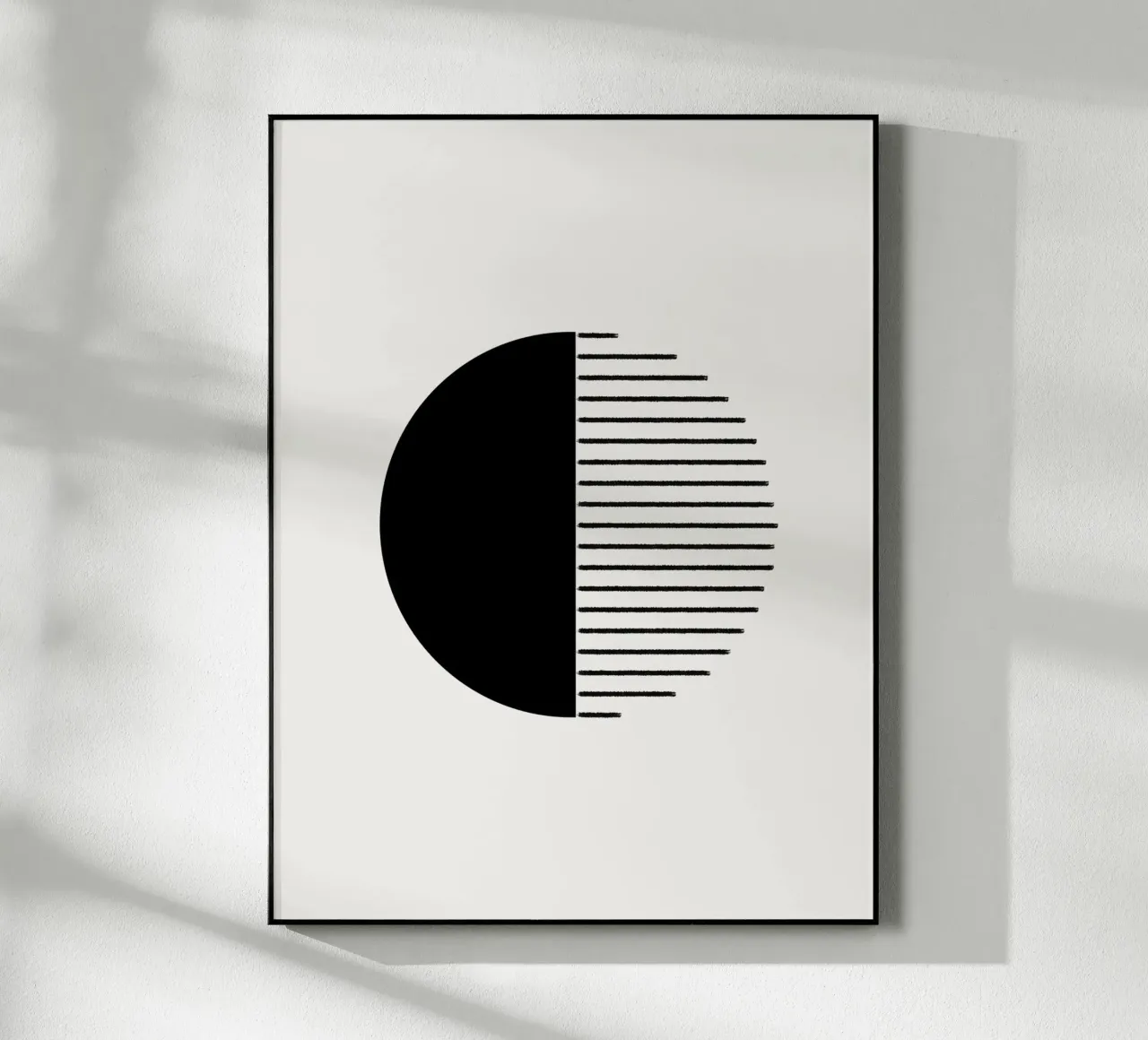 Minimalist geometric artwork with lines and circles in black plexiglass da Imaginative