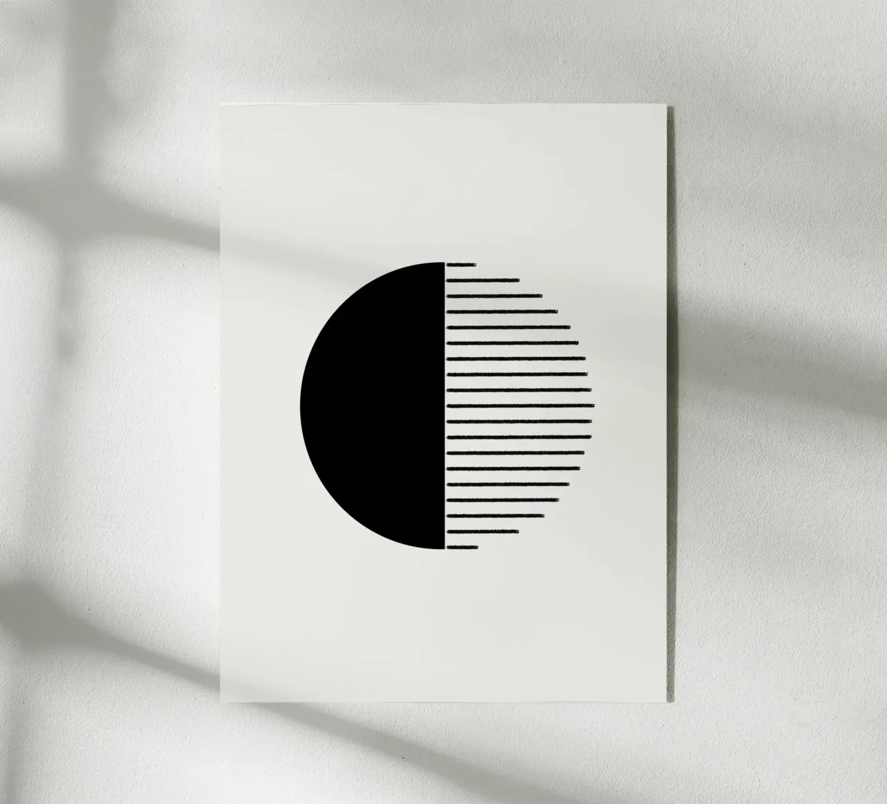 Minimalist geometric artwork with lines and circles in black plexiglass da Imaginative