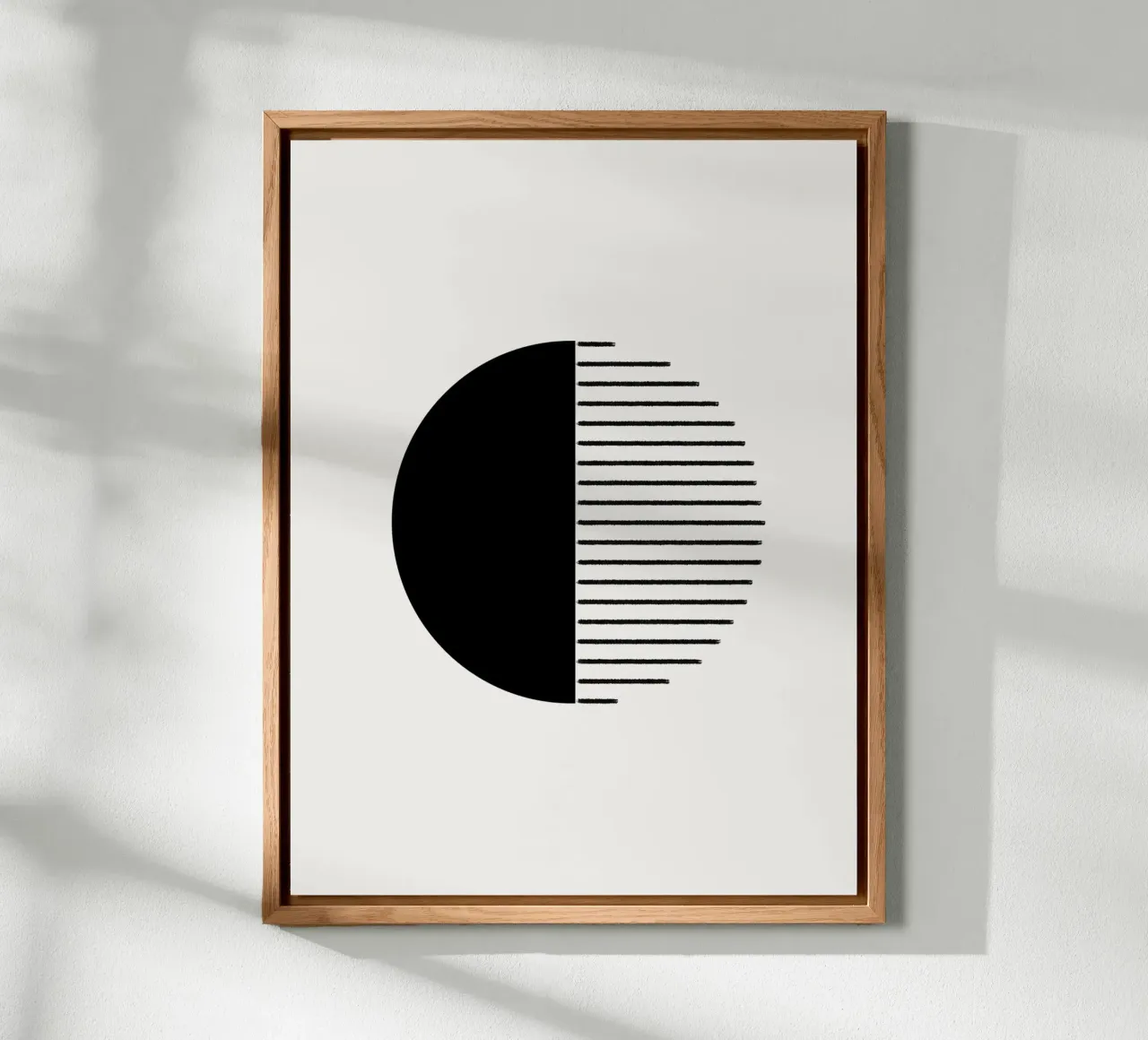Minimalist geometric artwork with lines and circles in black aluminio dibond de Imaginative