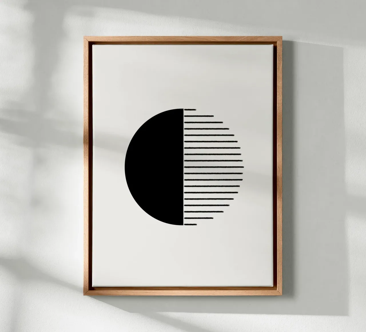 Minimalist geometric artwork with lines and circles in black lienzo de Imaginative