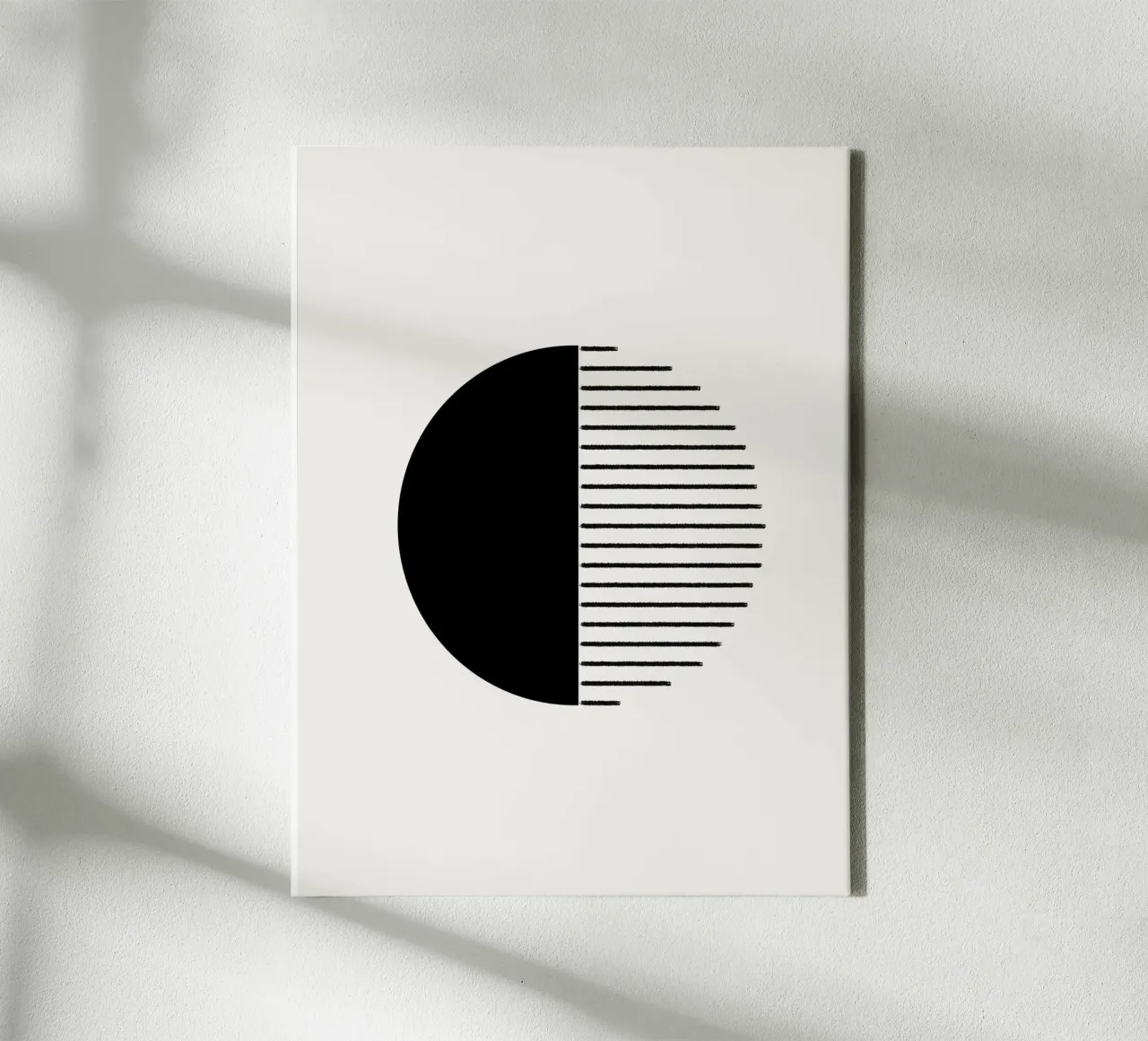 Minimalist geometric artwork with lines and circles in black lienzo de Imaginative