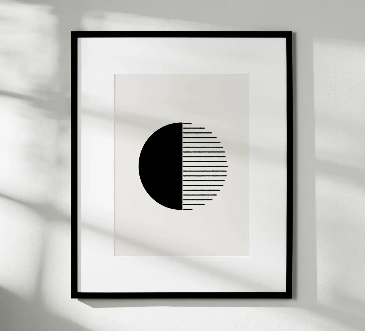 Minimalist geometric artwork with lines and circles in black hahnemühle de Imaginative