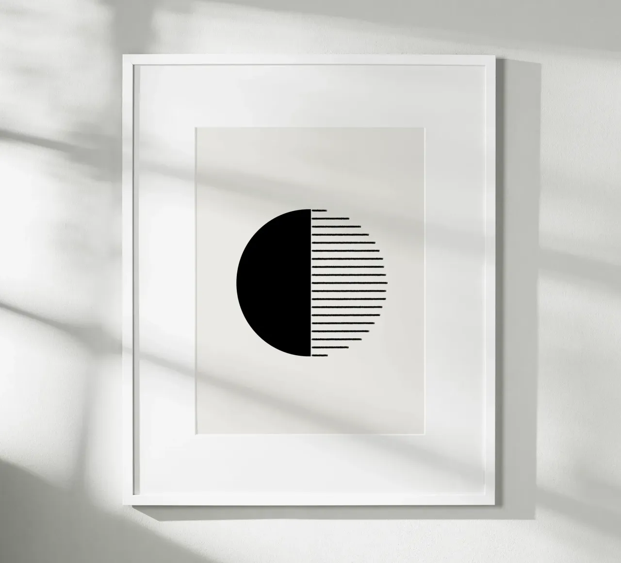 Minimalist geometric artwork with lines and circles in black hahnemühle de Imaginative
