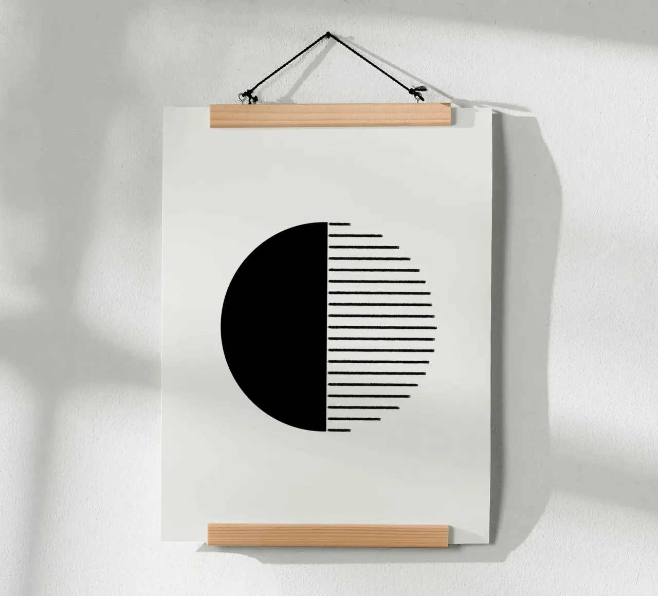 Minimalist geometric artwork with lines and circles in black hahnemühle de Imaginative