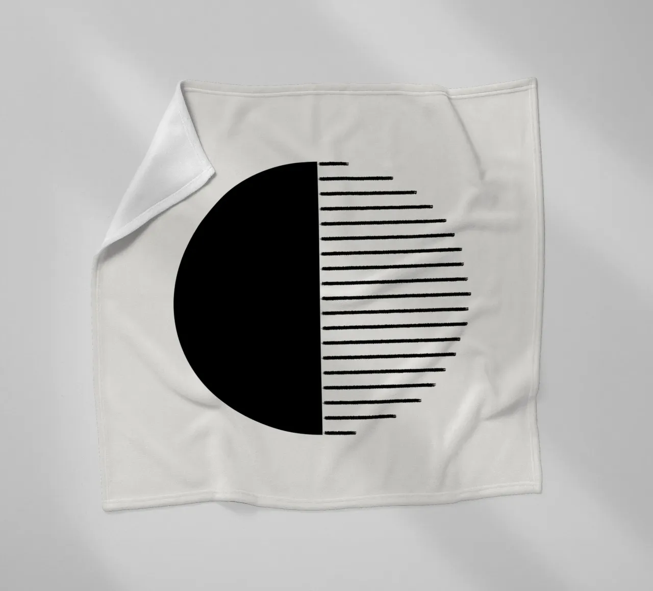 Minimalist geometric artwork with lines and circles in black fleecedeken van Imaginative