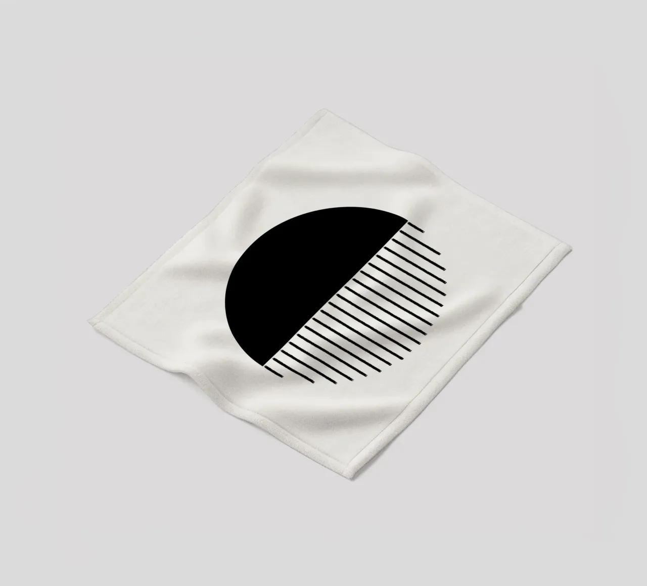 Minimalist geometric artwork with lines and circles in black fleecedeken van Imaginative