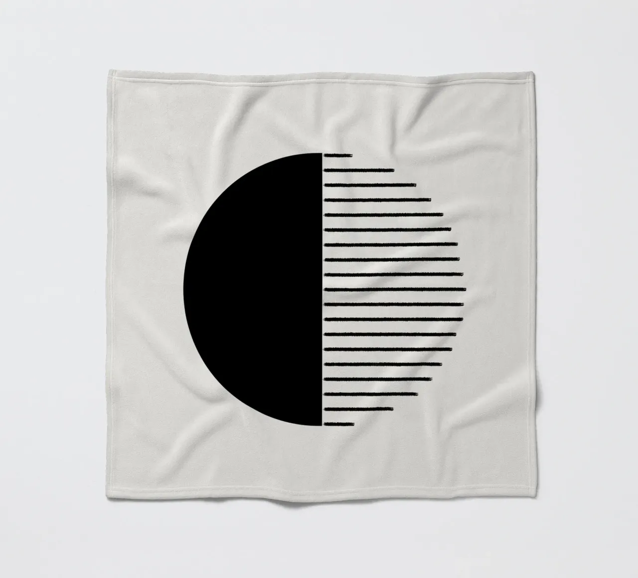 Minimalist geometric artwork with lines and circles in black fleecedeken van Imaginative