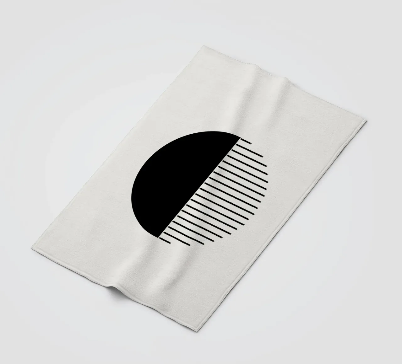 Minimalist geometric artwork with lines and circles in black fleecedeken van Imaginative