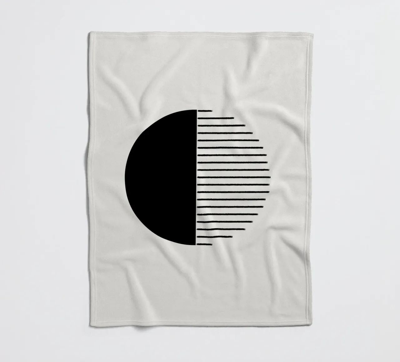 Minimalist geometric artwork with lines and circles in black fleecedeken van Imaginative