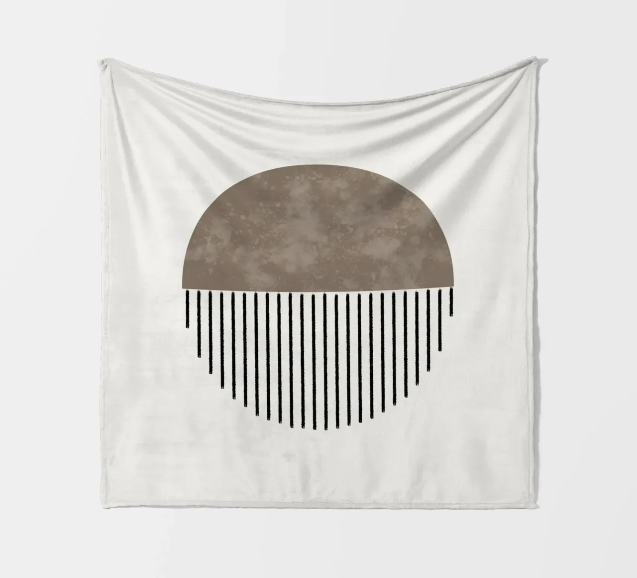 Minimalist geometric artwork with lines and circles in brown coperta in pile da Imaginative