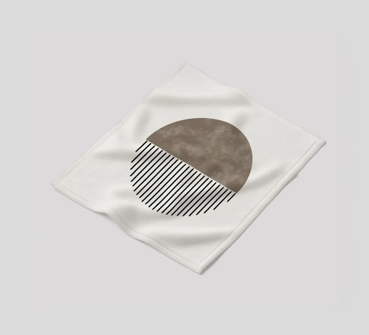 Minimalist geometric artwork with lines and circles in brown coperta in pile da Imaginative